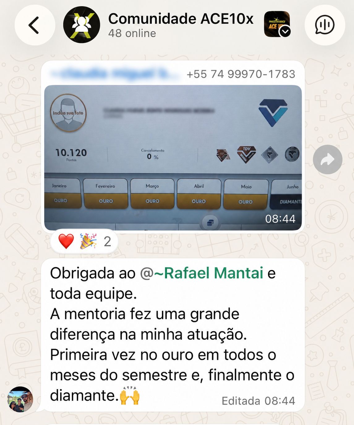 Depoimento de aluno do Protocolo 45